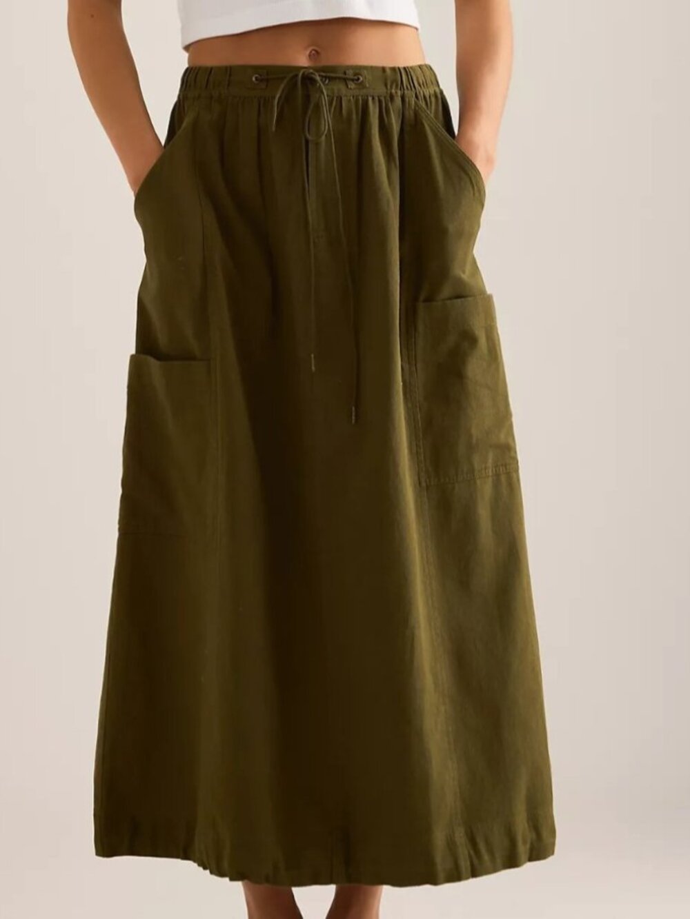 Damson Madder Anthropologie Vika Utility Midi Skirt Embroidered Cotton M 290356